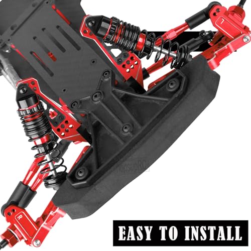 Upgrades Parts for 1/10 Slash 2WD LCG,Carbon Skid Plate&Aluminum RC Shocks&Drive Shaft CVD&A Arms&Steering Block&272R Gearbox&Adjustable Links&Shock Tower&Front Bulkhead,Red - color: Red(hops Up)