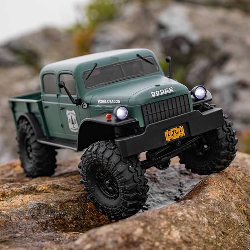 Axial RC Truck SCX24 40's 4 Door Dodge Power Wagon Green 1/24 4 Wheel Drive-RTR(Everything Needed to Run Included) AXI00007T2 - color: Green