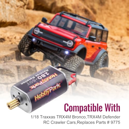 HobbyPark High Torque 180 50T Brushed Motor with 11T Pinion Gear for Traxxas TRX4M Upgrades 1/18 RC Crawler Car Aceessories
