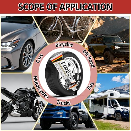 Tire Repair Glue Kit, 2-Pack 10 ml Rubber Cement with 8 Nails | Quick tire fix for cars, bikes, and motorcycles; strong seal, easy use, compact kit for emergencies