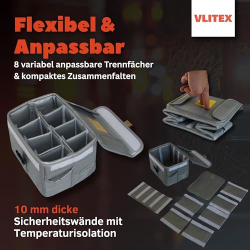 Lithium Battery Storage Box L (Large) | Engineered in Germany | Fireproof E-Fiberglass & Silicone Blend | Certified Lipo Safe Bag Container