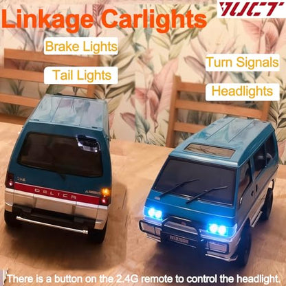 1/12 Scale Mitsubishi Delica RC Van 4WD Rock Crawler with Two Batteries | L300 4WD RC Crawler 4x4 - color: Ld1296-blue