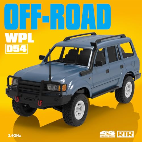 HLSFWDRIVE WPL D54 RC Truck 1/16 Scale Off-Road RC Drift Car 4x4 RTR | Remote Control Truck 4WD 280 Brushed Motor Proportional Control Upgraded Chassis Hobby Car for Adult