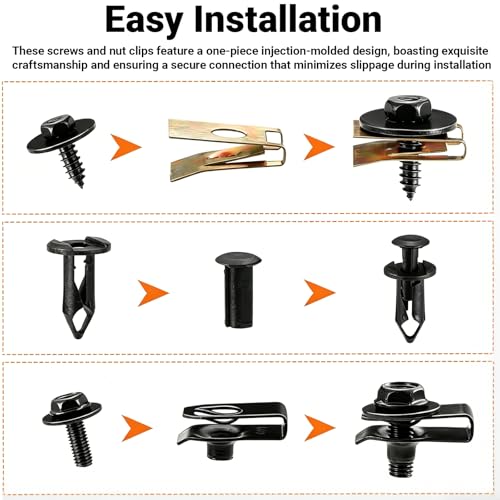 100PCS Car Body Fender Bumper Splash Guard Fixing Clip, Car Clips Rivet Fasteners, Undertray Screws, U-Screws and Bolts Kit, Universal Engine Under Cover Splash Shield Guard Body Bolts