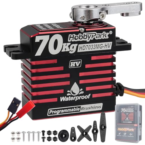 HobbyPark Direct Powered Waterproof High Torque RC Servo 966oz-in 70kg Standard Servo Brushless Motor All Metal Gears Fast High Speed Steering Servos HV 8.4-16.8V 180° for RC Car Crawler Truck