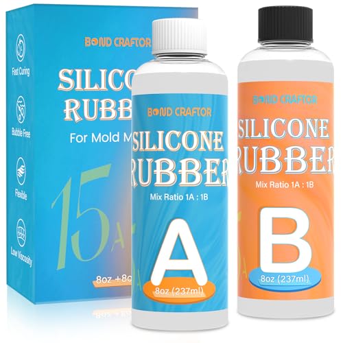 Bond Craftor 15A Silicone Mold Making Kit 16oz, 4H Cure Platinum Silicone | Bubble Free, Translucent, High Tear Strength Liquid Silicone Rubber for Resin, Jewelry, Craft, Soap, 3D Silicone Molds - size: 16oz
