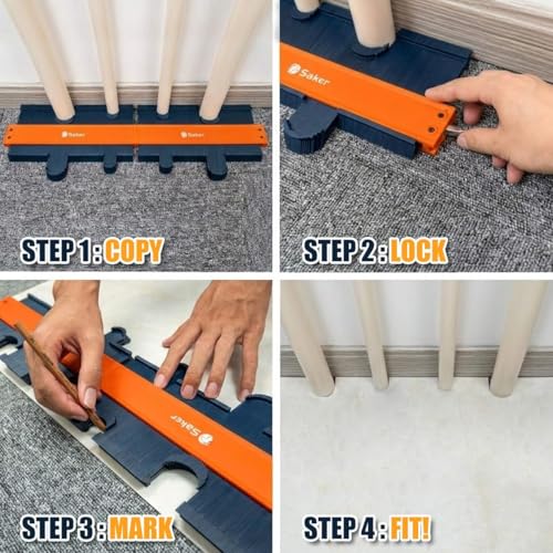 Saker Connection Profile Gauge-Adjustable Lock -Precisely Copy Irregular Shape Duplicator -Irregular Welding Woodworking Tracing - Must Have Tool for DIY Handyman, Construction - style: Connectable Orange and Blue（10+10inch）