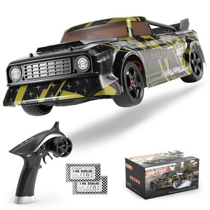HAIBOXING 2196 1/18 Scale RC Cars Drift RC Car 28 KM/H High Speed with Gyro | 2.4 Ghz Electric Vehicle RTR 4X4 Remote Control Cars, Drifting Race Toys for Adults Boys Girls Kids, Gifts with Two Batteries - color: 2196 Black
