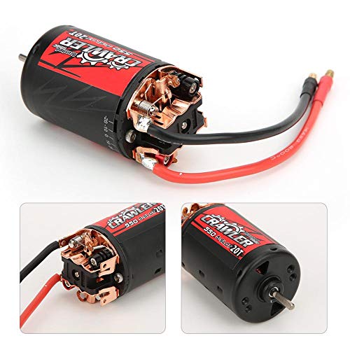 Dilwe RC Brushed Motor, 5-Slot 550 0.50 Wire 20T Brushed Motor RC Motor Part Compatible with 1/10 RC Crawler
