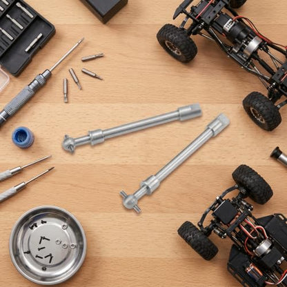 RC Front Axle Drive Shaft, Stainless Steel Front Axle Drive Shaft Replacement for SCX24 1/24 RC Crawler Car Upgrade Parts Accessory