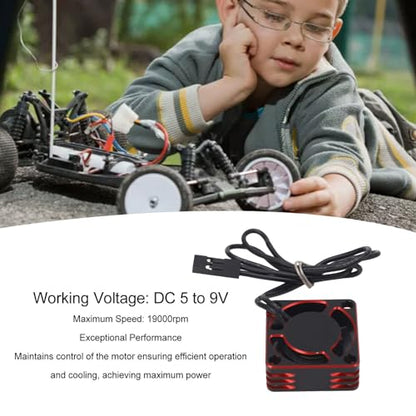 Keenso ESC Motor Cooling Fan, 25mm Universal RC Car Model Cooling Fan Lightweight Aluminum Alloy Plastic for AXIAL Hsp Hpi (red - color: Red