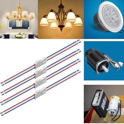 4 Pairs 3-Pin Servo Extension Cables FL4.14mm, Male to Female, 3 Circuit Wire Connector, Cord Wire Cable Suitable for car Truck, Boat and Other, 20cm 22Awg Wire, White, FL4.14-3P