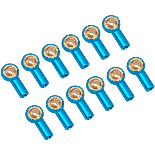 12Pack Vgoohobby Metal M3 Tie Rod End Ball Holder RC Joint Link Ball Head Holder CW Compatible with HSP Traxxas HPI Axial Redcat Racing 1/10 RC Car Truck Buggy Crawler (Blue) - color: Blue