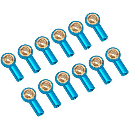 12Pack Vgoohobby Metal M3 Tie Rod End Ball Holder RC Joint Link Ball Head Holder CW Compatible with HSP Traxxas HPI Axial Redcat Racing 1/10 RC Car Truck Buggy Crawler (Blue) - color: Blue