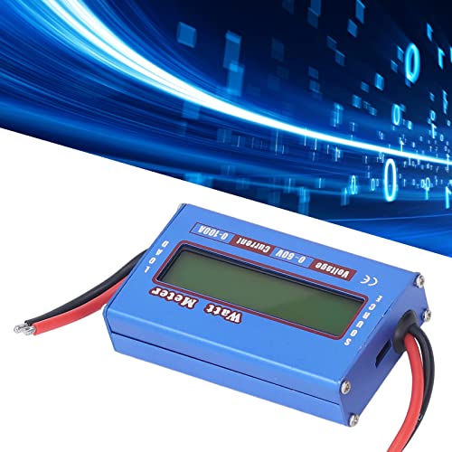 RC Watt Meter, High Precision Digital Battery Voltage Analyzer with LCD Display for RC and Renewable Energy Systems Aluminum Alloy