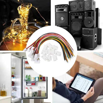 Alinan 20pcs JST-XH2.54mm 5 Pin Connector Kit, Included 10pcs Mini 5 Pin 24AWG Female Connector Plug with 150mm Cable Wire and 10pcs Micro 5Pin Male Connector Plug - color: 5Pin 24AWG 150mm Cable