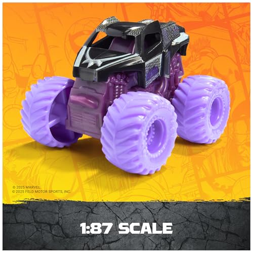 Monster Jam Marvel Mini Monster Trucks 1:87 Scale 5-Pack | Includes 4 Mini Trucks & 1 Mystery Truck, Authentic Marvel Details, Collectible Fun, Toys for Ages 3 and Up