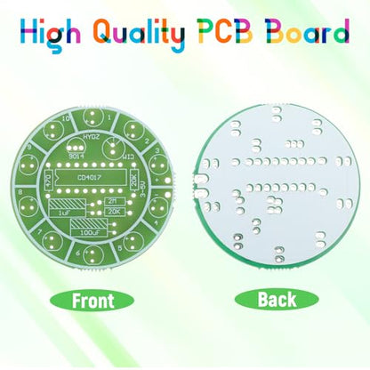 2 Sets Solder Practice Kit CD4017 Electronic Lucky Wheel DIY Soldering Kits LED Light Circuit Board Fun Probability Game to Learn and Training