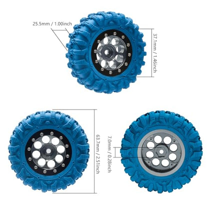 GOUPRC 1.3" Wheel Tires Set, Aluminum Beadlock Rim Swamp Claw Mud Terrain Dragon Claw Tread Pattern Tires for SCX24 TRX4M 1/18 1/24 Upgrade RC Crawler Car Titanium Black - style: Dragon Pattern Titanium Black