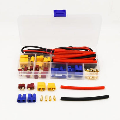 딘 T 플러그 EC3 XT60 RC FPV 드론 Lipo 배터리 용 14AWG 실리콘 와이어/열 수축 튜브가있는 남성 여성 어댑터 커넥터