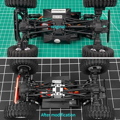 Ascent-18 High Clearance Body Chassis Links - CNC Aluminum Linkage with Steering Link Set for 1/18 RC Crawler Redcat Ascent-18 Upgrades Parts (Black) - color: Black