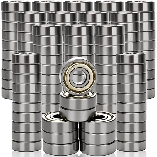 120 Pcs Ball Bearings 608 ZZ Double Metal Sealed Deep Groove Bearings Small Ball Bearings for Furniture Wheel Skateboards Inline Skates 3D Printer