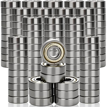 120 Pcs Ball Bearings 608 ZZ Double Metal Sealed Deep Groove Bearings Small Ball Bearings for Furniture Wheel Skateboards Inline Skates 3D Printer