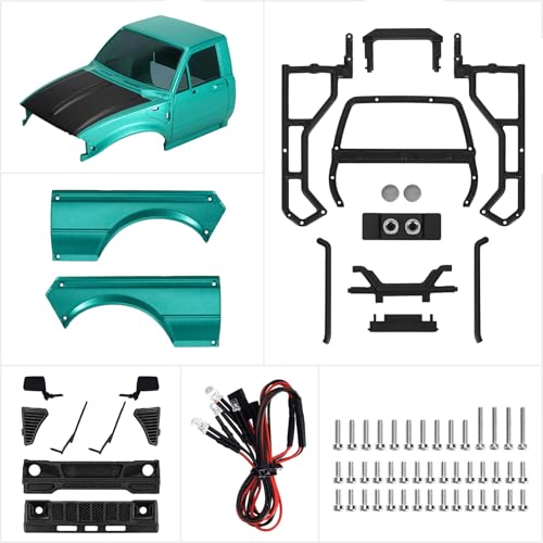INJORA IR60-24 Body for SCX24 C10 Bronco Wrangler Base Camp 4Runner (Green) - color: Green