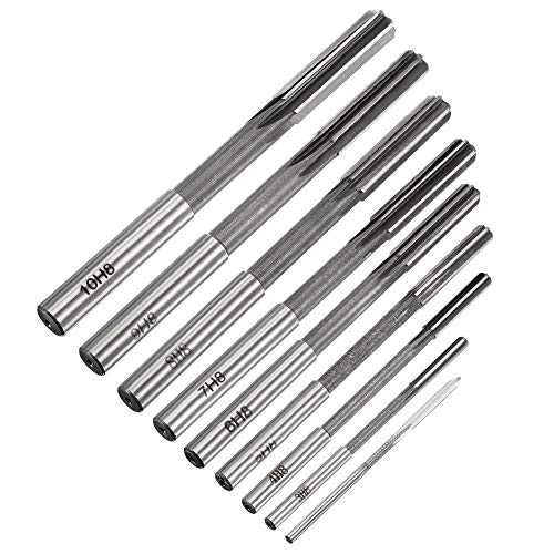 uxcell Chucking Reamer Set Lathe Machine Reamer Straight Flute Milling Cutter High Speed Steel H8 Tolerance (2mm 3mm 4mm 5mm 6mm 7mm 8mm 9mm 10mm) 9pcs - style: H8