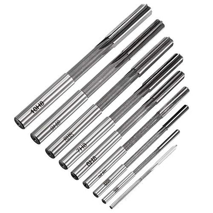 uxcell Chucking Reamer Set Lathe Machine Reamer Straight Flute Milling Cutter High Speed Steel H8 Tolerance (2mm 3mm 4mm 5mm 6mm 7mm 8mm 9mm 10mm) 9pcs - style: H8