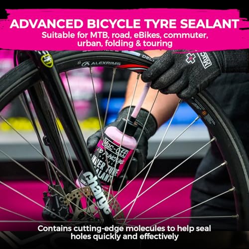 Muc-Off No Puncture Hassle Inner Tube Sealant 1Liter (Pack of 2) | Easy-to-Install Puncture Protection for Inner Tubes | Seals Holes Up to 4mm | Compatible with Presta & Schrader - size: 1L (Pack of 2)