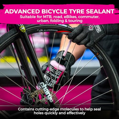 Muc-Off No Puncture Hassle Inner Tube Sealant 1Liter (Pack of 2) | Easy-to-Install Puncture Protection for Inner Tubes | Seals Holes Up to 4mm | Compatible with Presta & Schrader - size: 1L (Pack of 2)