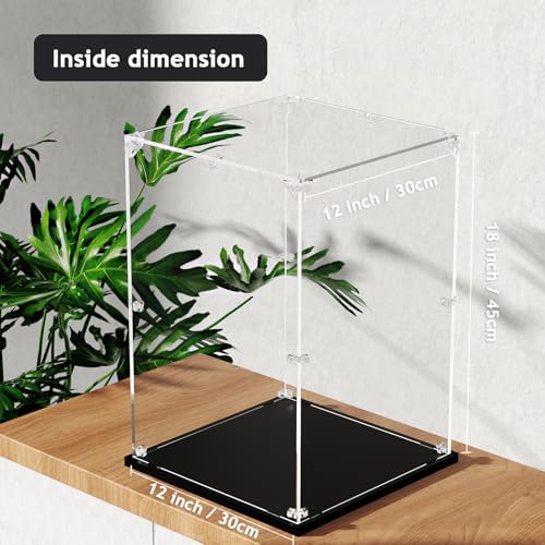 3MM Clear Acrylic Display Case, Self-Assemble Showcase for Collectibles, Action Figures, Dolls- Alternative Glass Box for Commemorative Gifts (12*12*18inch,30*30*45cm) - size: 12x12x18inch,30x30x45cm