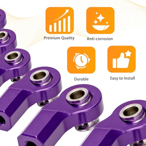 6PCS M3 Tie Rod End Joint Bend Ball Head Holder Linkage Aluminum 4.8mm Ball Cup Compatible with 1/10 Axial SCX10, Traxxas TRX-4, Tamiya CC01, Redcat Gen7, HSP RC Crawler/Trucks (Purple) - color: Purple