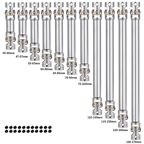 RC-Hub 1Pcs Metal RC Driveshafts for 1:14 Tamiya Tipper Truck | 45-50/47-57/55-67/60-80/70-90/110-260mm Drive Shaf,RC Car Upgrade Parts - size: 110-150mm