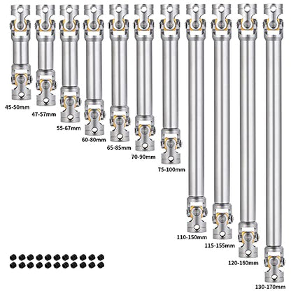 RC-Hub 1Pcs Metal RC Driveshafts for 1:14 Tamiya Tipper Truck | 45-50/47-57/55-67/60-80/70-90/110-260mm Drive Shaf,RC Car Upgrade Parts - size: 110-150mm