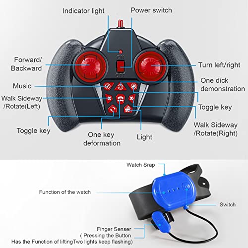 Fosgoit Gesture Sensing RC Stunt Car, Toys for Boys Girls 6-12 Year Old | Remote Control Car, Gifts for Boys and Girls Age 6+, 360° Rotate RC Car with Lights and Music, Gesture Sensing Rc Stunt Car - color: Blue-white
