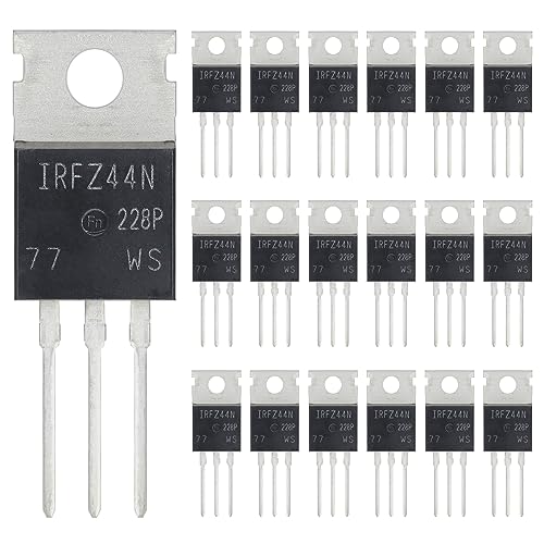 IRFZ44N MOSFET 49A 55V IRFZ44 IRFZ44NPBF N-Channel Rectifier Power Transistor Rectifier 49 Amp 55 Volt TO-220 (Pack of 20pcs) - style: IRFZ44N