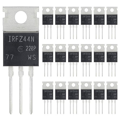 IRFZ44N MOSFET 49A 55V IRFZ44 IRFZ44NPBF N-Channel Rectifier Power Transistor Rectifier 49 Amp 55 Volt TO-220 (Pack of 20pcs) - style: IRFZ44N