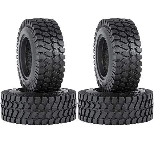 RC Car Tires,WONFAST 4PCS 1.55 inch Mud Wheel Tyre Terrain Crawler Rubber Tires Foam Insert for 1:10 RC Crawler Car for 1:10 Axial 90069 TF2 D90 CC01 LC70 Tamiya MST JIMNY UTB18(76MM-B) - color: 76mm-b