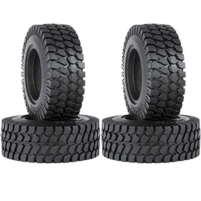 RC Car Tires,WONFAST 4PCS 1.55 inch Mud Wheel Tyre Terrain Crawler Rubber Tires Foam Insert for 1:10 RC Crawler Car for 1:10 Axial 90069 TF2 D90 CC01 LC70 Tamiya MST JIMNY UTB18(76MM-B) - color: 76mm-b