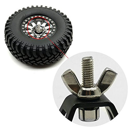 Metal Spare Tire Rack,RC Rear Spare Tyre Tire Bracket Wheel Holder Carrier Decoration Accessories Compatible with Axial SCX10 D90 Tamiya CC01 Wrangler Tra-xxas TRX4 1/10 RC Crawler Car
