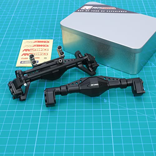 RCAWD for 1/18 Axial UTB18 Capra Trail Buggy Crawlers Upgrades, Rear & Steering Axle Assembled & Front & Rear Axle Housing Without Gears Aluminum Parts AXI218001 Black - color: Black