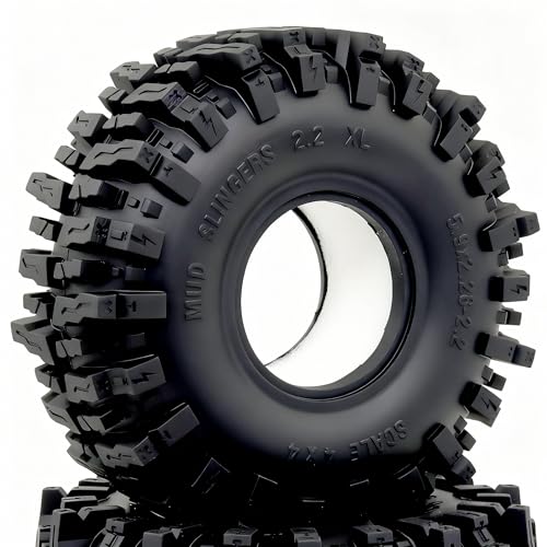 5.9'' tall Mud Slingers XL T10 RC 2.2 Crawler Tires 4-Pack | super soft sticky mud terrain tyre, upgrade parts For 1/10 rock crawlers Trucks RC vehicles, HS701806 - style: T10 ( Super Soft )