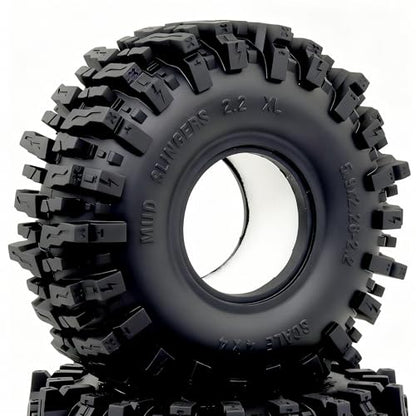 5.9'' tall Mud Slingers XL T10 RC 2.2 Crawler Tires 4-Pack | super soft sticky mud terrain tyre, upgrade parts For 1/10 rock crawlers Trucks RC vehicles, HS701806 - style: T10 ( Super Soft )