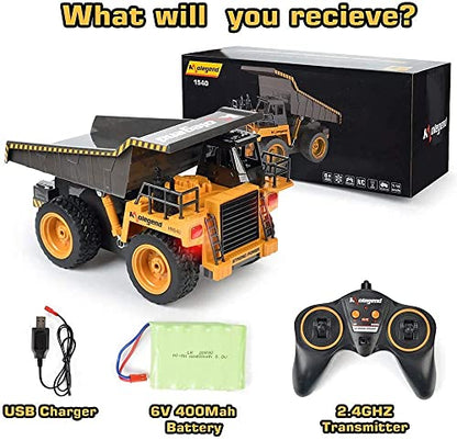 kolegend Remote Control Dump Truck RC Truck Construction Vehicle Truck Toys with Rechargeable Battery for Toddlers Kids Boys and Girls - style: Dump Truck