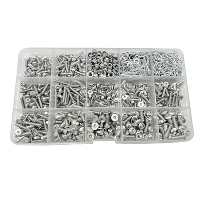 1010PCS Universal RC Screw Kit Screws Assortment Set 304 Stainless Steel Screws Assortment Set, for Traxxas Axial Redcat HPI Arrma SCX10 Losi 1/8 1/10 1/12 1/16 Scale RC Cars Trucks Crawler