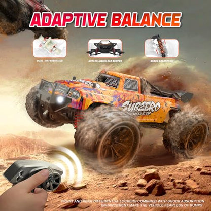 1/16 Scale Fast RC Cars, 40KM/H 4WD Off-Road High Speed Remote Control Trucks for Adults and Kids Boys, All Terrain Truck Toys Gifts - style: 9500E-RED
