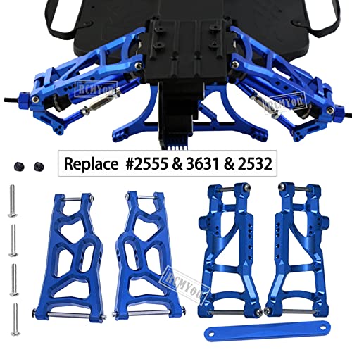 Upgrades Part for 1/10 Slash 2WD,Aluminum Front Rear Suspension Arm,Shock Tower,Caster Block,Steering Blocks,Rear Stub Axle Carriers,Steering Block,Front Bulkhead Upgrades Set,Navy Blue - color: Navy Blue for Upgrades