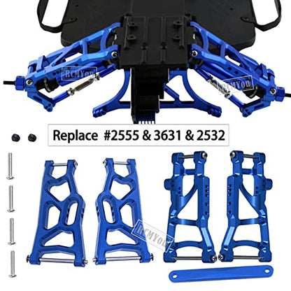 Upgrades Part for 1/10 Slash 2WD,Aluminum Front Rear Suspension Arm,Shock Tower,Caster Block,Steering Blocks,Rear Stub Axle Carriers,Steering Block,Front Bulkhead Upgrades Set,Navy Blue - color: Navy Blue for Upgrades